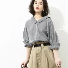 【ROPE mademoiselle】ギンガムチェックシャツのサムネイル