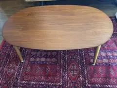 ブラウン楕円形センターテーブル