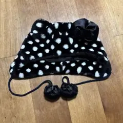 ユニバ(usj) キティ ファンキャップ ドット 白黒