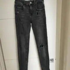 ZARA ザラ スキニーデニム ジーンズ ダメージ加工 黒 34