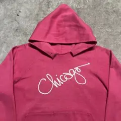 70s 80s USA製 CHICAGO プリント ラグランフーディ パーカー