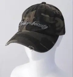 WEGO カモフラ柄 ダメージ加工 キャップ