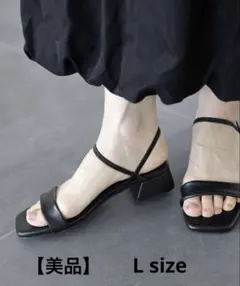 【美品】SESTO セスト 細ストラップサンダル Lサイズ レディース ブラックのサムネイル