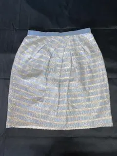 apuweiser-riche 未使用 水色/ベージュ レース スカート S