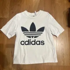 adidas ロゴプリント 半袖Tシャツ ホワイト