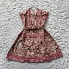 美品　BABY PINK HOUSE 花柄　Aライン　ワンピース　洗えるのサムネイル