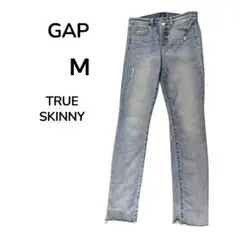 GAP✨ TRUE SKINNY スキニーデニムMライトブルーボタン27 インチ