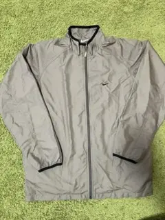 NIKE ワンポイントスウッシュ ナイロンジャケット グレー フルジップ