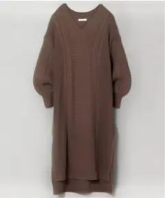 JEANASISニットロングワンピース Vネック