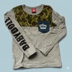 ベビードール BABYDOLL 長袖Tシャツ 迷彩 カモフラ 120