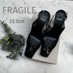 FRAGILE フラジール　ストラップシューズ　ブラック　型押しのサムネイル