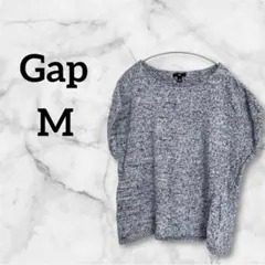 Gap【M】かわいい オシャレ シンプル カジュアル ゆったり半袖ニット ブルー
