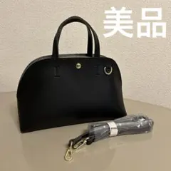 美品　ブラックショルダーバッグ　ハンドバッグ　2way