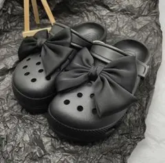 黒リボン ジビッツ 2個セット クロックス パーツ アクセサリー カスタム