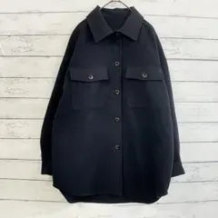 GU シャツジャケット ブラック Sサイズ レディース 秋冬 オーバーサイズ
