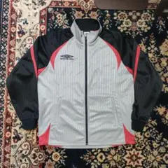 UMBRO ストライプジャージ グレー/黒/赤