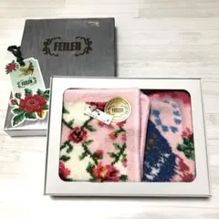 【新品・未使用】フェイラー FEILER ハンカチ　2枚セット　ピンク　箱入り