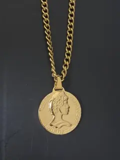 ネックレス ゴールド ペンダント コイン ロールチェーン ステンレス