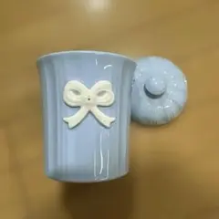 위생 상자 코너 포트 라이트 블루 리본 도자기