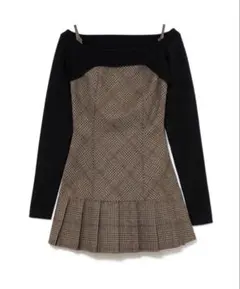 Selena check mini dress andmary brown