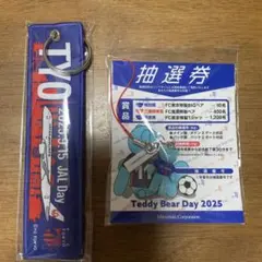 FC東京 JAL Day キーホルダーとテディベアストラップセット