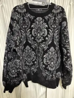 HARE バロック柄セーター Sサイズ ブラック/グレー