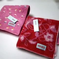 KENZO タオルハンカチ セット ピンク 赤