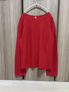 UNIQLO レッド ク 長袖ニット M セーター