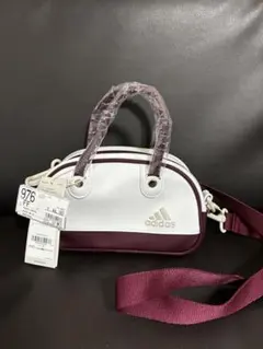 adidas ミニボストンバッグ ショルダーバッグ ホワイト×ボルドーのサムネイル