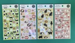セリア GAIA デザインシール 4種セット おにぎり 和菓子 ねこ シマエナガ