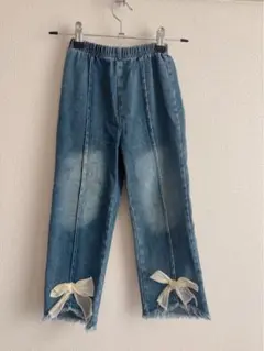 SHEIN デニムパンツ 6Y リボン付き 110-120くらい