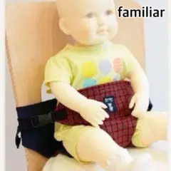 美品 familiar ファミリア チェアベルト 赤チェック