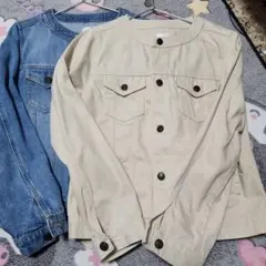 ノーカラーデニムジャケット　美品　まとめて