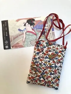 着物スマホポーチ　スマホショルダー　和風　蔦重ゆかりの地