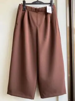 新品　ハルメク　ブラウン コクーンパンツ ゴムウエスト