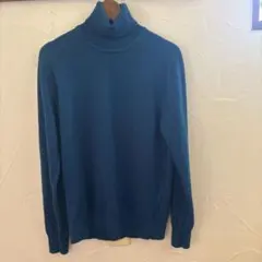 ピープルツリー　青緑　コットンニットタートルネック　OC100%