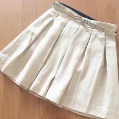 プリーツスカート M ベージュ ラメ入り ベルト付き JAYRO/ジャイロ
