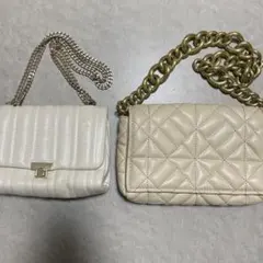 ZARA アイボリー ショルダーバッグ ハンドバッグ 2点セット