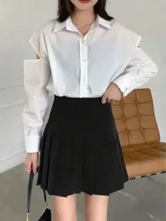 SHEIN プリーツミニスカート 黒