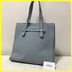 美品 大容量 FURLA ジョーヴェ トート ビジネス バッグ A4 シボ革