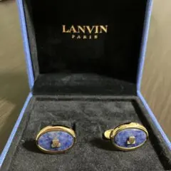 LANVIN カフスボタン　ゴールド×ブルーケース付きのサムネイル