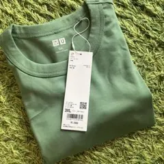 新品 ユニクロ U クルーネックT 半袖 WOMEN 3XL グリーンのサムネイル