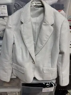 ホワイト ストライプ テーラードジャケット