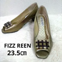 フィズリーン Fizz Reen ゴールド オープントゥパンプス 23.5㎝