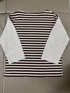 スタディオクリップ ブラウン ボーダー 長袖 Tシャツ フリーサイズ