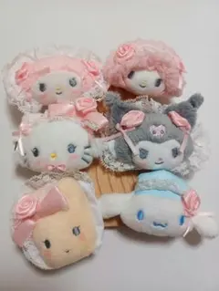 よ*る様 ホワイトフリル　シークレットヘアクリップ　マイメロディ　クロミ　シナモ