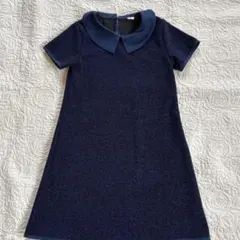 ダークネイビー 襟付きワンピース 130cm