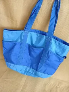 LLBean 青と水色のコンビ ナイロントートバッグ 大きめ