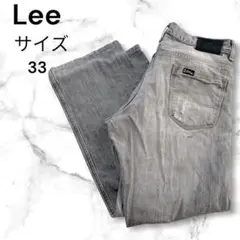 Lee ⭐︎ストレートデニム サイズ33ダメージ加工 ライトグレー　メンズこなれ感