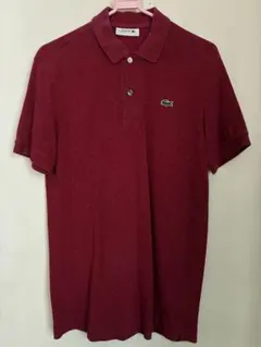 LACOSTE ワインレッド ドット柄 ポロシャツ